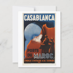 Postal Casablanca Marruecos Vintage Inspirado