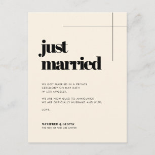 Postal Casados Simple elegante y chic Crema