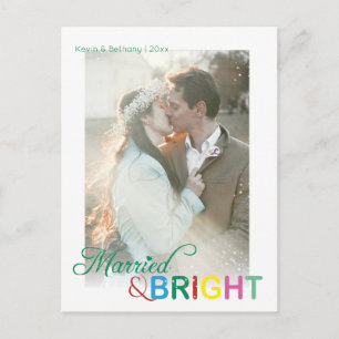 Postal Casados y Brillantes Colorida Foto de Navidad Fies
