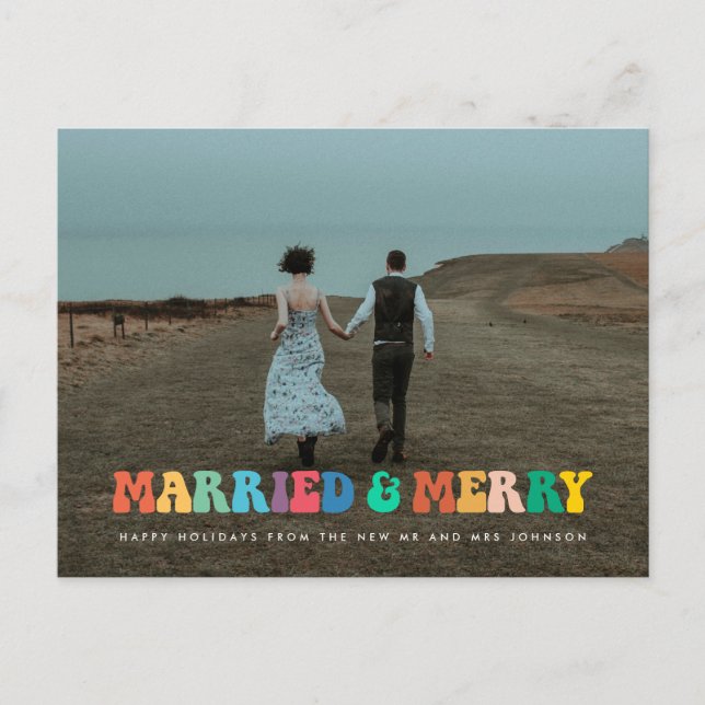 Postal Casados y Navidades divertidos hippie de la pelícu (Anverso)