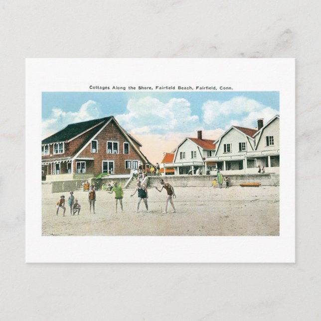Postal Casas a lo largo de la costa, Fairfield, Conneticu (Anverso)