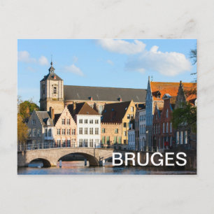 Postal Casas antiguas en Brujas, Bélgica