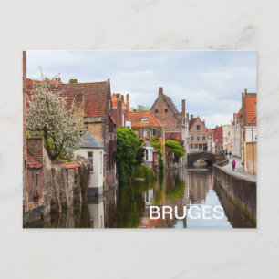 Postal Casas antiguas en Brujas, Bélgica