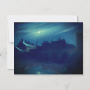 Postal Casas bajo la luz de la luna de Andreas: