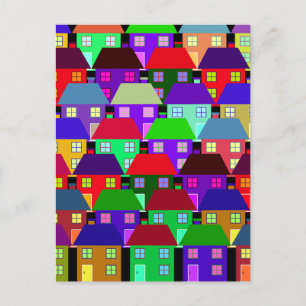 POSTAL CASAS COLORIDAS COMUNIDADES CASERAS