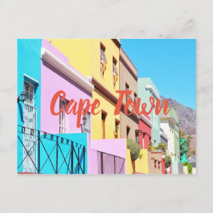 Postal Casas coloridas de Ciudad del Cabo, calle Bo Kaap