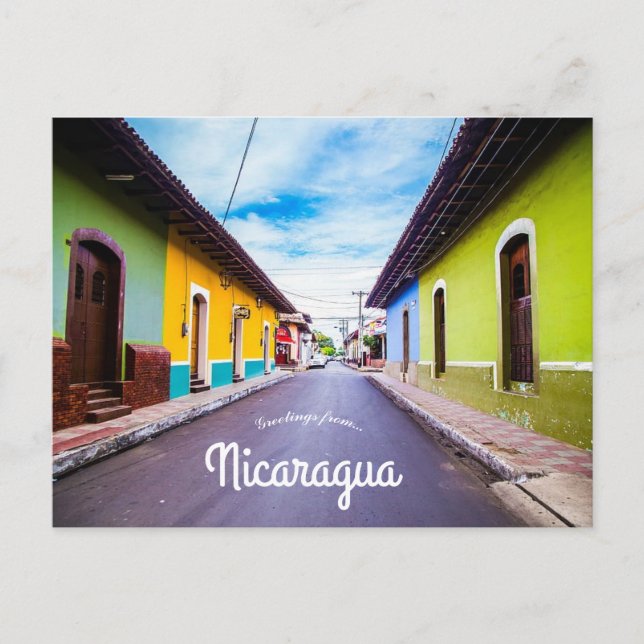 Postal Casas coloridas de Nicaragua (Anverso)
