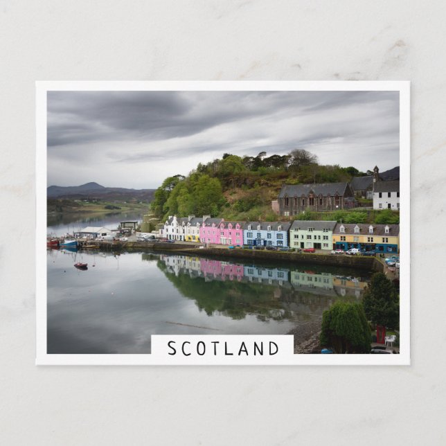 Postal Casas coloridas en Portree, Skye (Anverso)