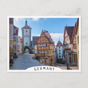 Postal Casas coloridas en Rothenburg, Alemania