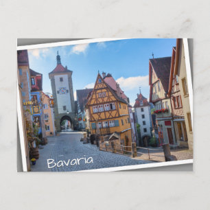 Postal Casas coloridas en Rothenburg, Alemania