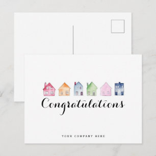 Postal Casas Coloridas Felicidades Inmobiliaria Nuevo Pro