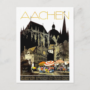 Postal Casas de Aachen, Alemania, viajes de cosecha