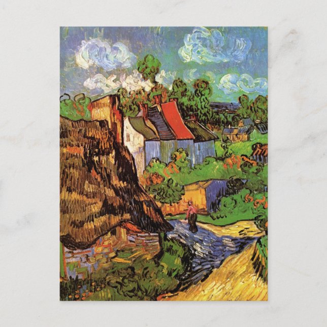 Postal Casas de Auvers, por Vincent van Gogh (Anverso)