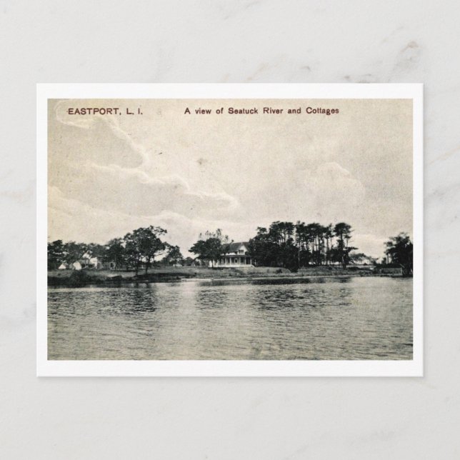 Postal Casas de campo a lo largo de la Seatuck, Eastport, (Anverso)