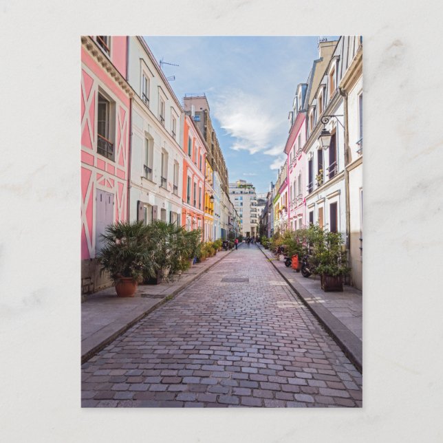 Postal Casas de colores en la calle Cremieux - París (Anverso)