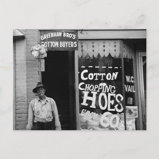 Postal Casas de corte de algodón, años 30 (Anverso)