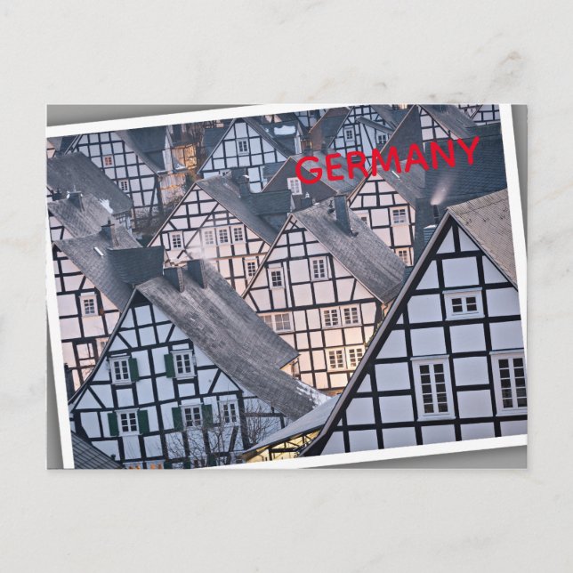 Postal Casas de entramado de madera en Freudenberg, Alema (Anverso)