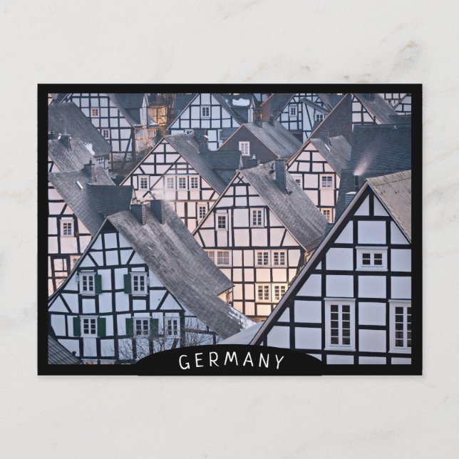 Postal Casas de entramado de madera en Freudenberg, Alema (Anverso)