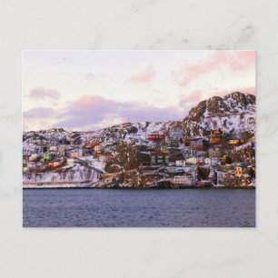 Postal Casas De Jelly Bean Pintadas Por El Amanecer