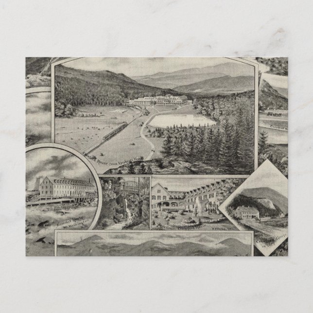 Postal Casas de la Montaña Blanca de Barron & Merrill, NH (Anverso)