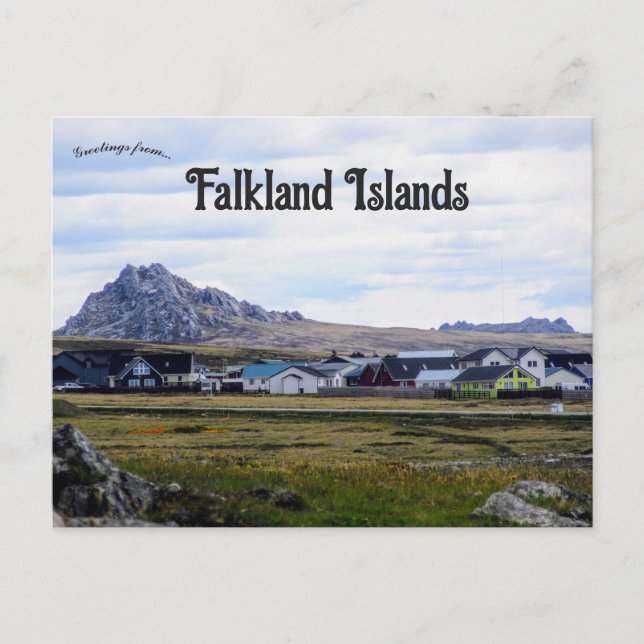 Postal Casas de las Islas Falkland de Stanley (Anverso)