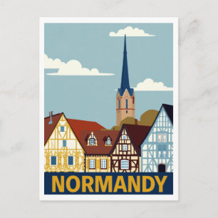 Postal Casas de Madera de Normandía Francia