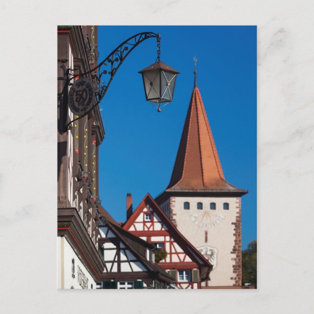 Postal Casas de media madera en la ciudad (Anverso)