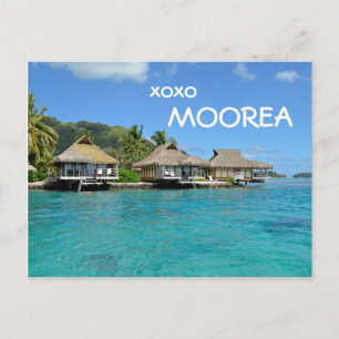 Postal Casas de planta baja de Moorea con el texto: