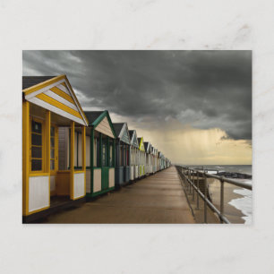 Postal Casas De Playa En Tormenta De Verano   Southwold