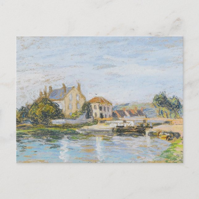 Postal Casas Del Borde Alfred Sisley (Anverso)