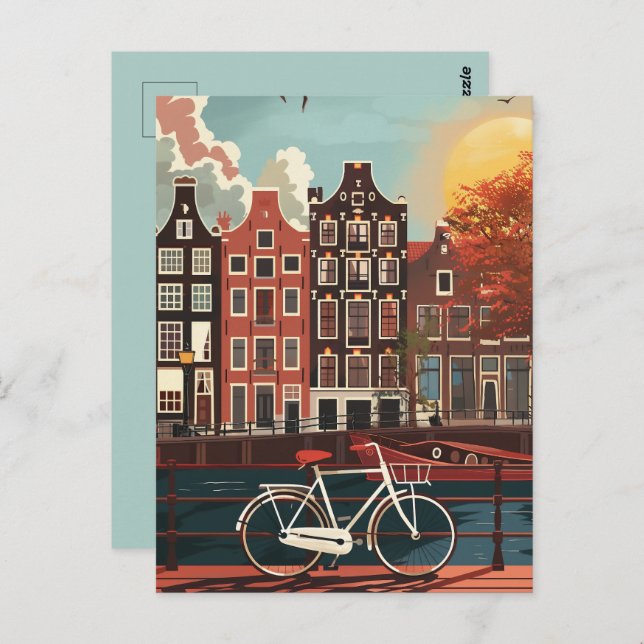 Postal Casas del Canal de Amsterdam (Anverso / Reverso)