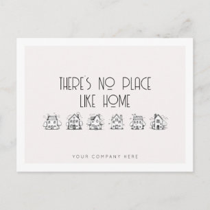 Postal Casas Dibujadas a Mano Agricultura Inmobiliaria