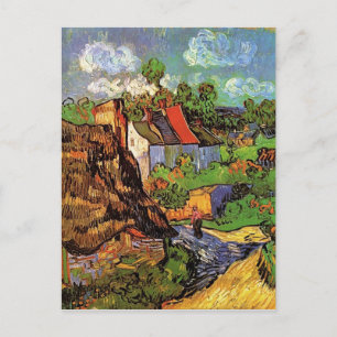 Postal Casas en Auvers, Vincent van Gogh. Pueblo