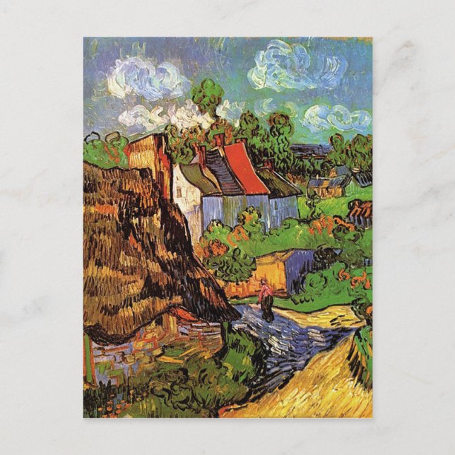 Postal Casas en Auvers, Vincent van Gogh. Pueblo (Anverso)