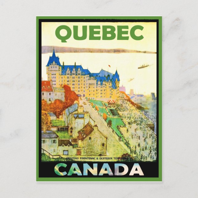 Postal Casas en Quebec, Canadá, viajes vintage (Anverso)
