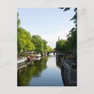 Postal Casas flotantes en el canal Prinsengracht Amsterda