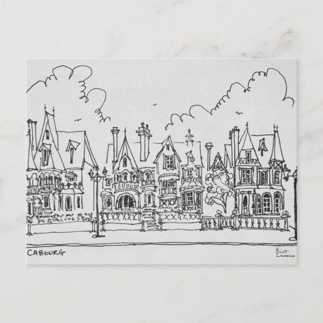 Postal Casas francesas, Cobourg | Normandía, Francia (Anverso)