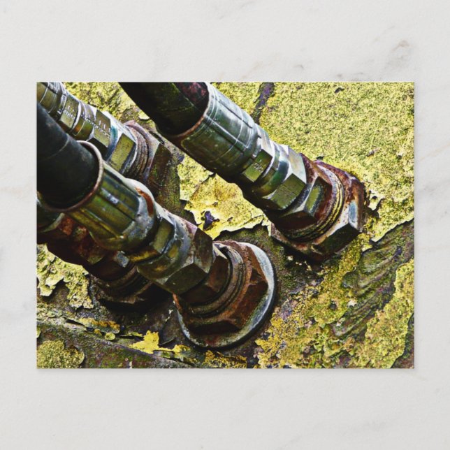 Postal Casas hidráulicas en un viejo tractor (Anverso)