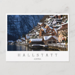 Postal Casas junto al lago de madera en Hallstatt, Austri