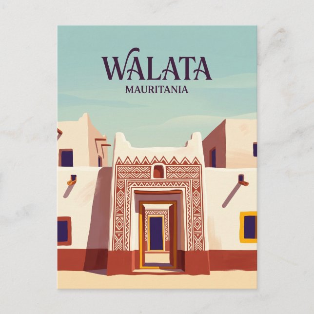 Postal Casas Pintadas de Walata Mauritania (Anverso)