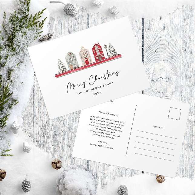 Postal Casas ricas en colores Navidades tradicionales (Subido por el creador)