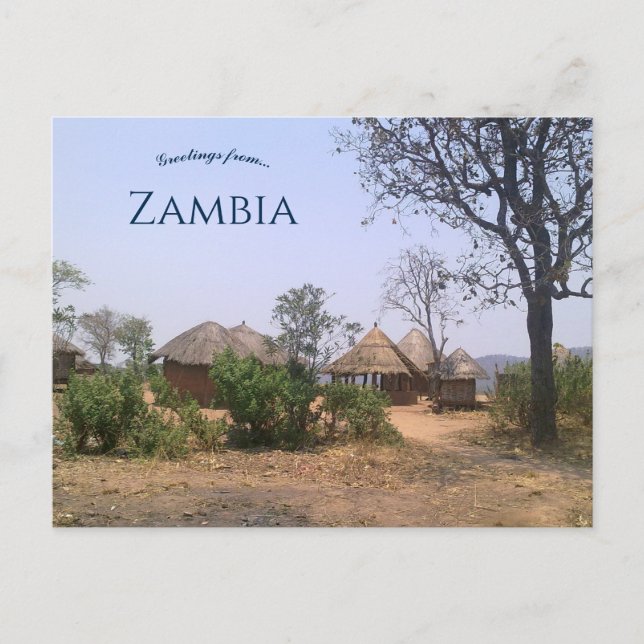 Postal Casas rurales de Zambia (Anverso)