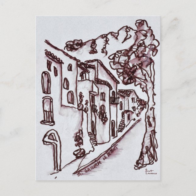 Postal Casas | Saint-Guilhem-Le-Desert, Francia (Anverso)