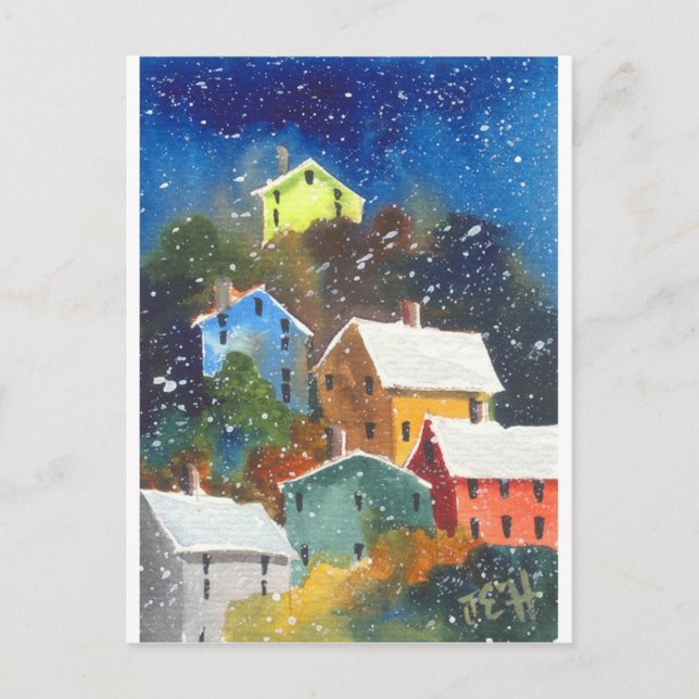 Postal Casas Snowy Hillside (Anverso)