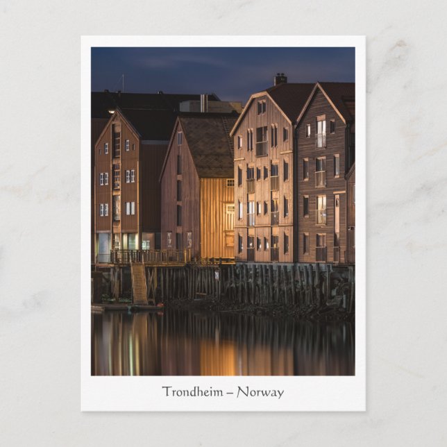 Postal Casas Trondheim Noruega (Anverso)