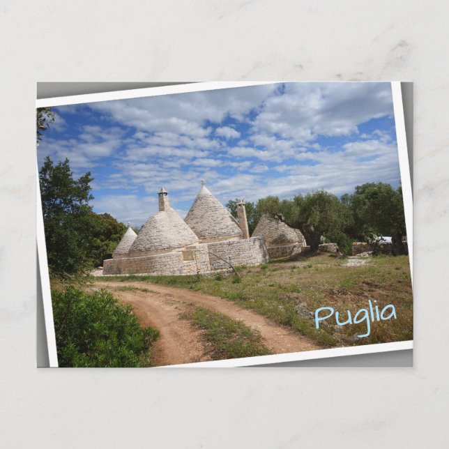 Postal Casas Trulli de Puglia/Apulia (Anverso)