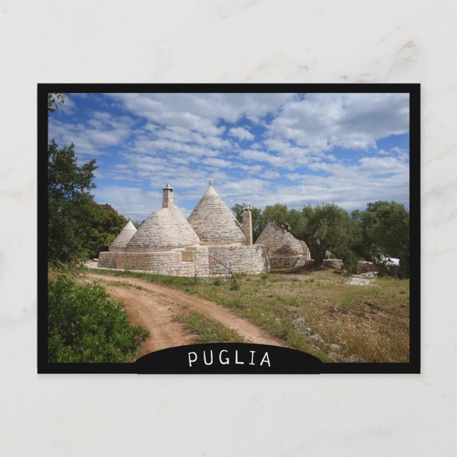 Postal Casas Trulli de Puglia/Apulia (Anverso)