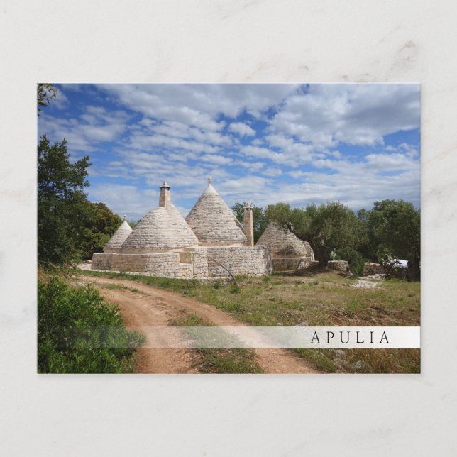 Postal Casas Trulli de Puglia/Apulia (Anverso)