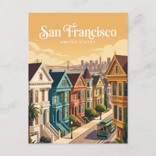Postal Casas Victorianas de San Francisco California