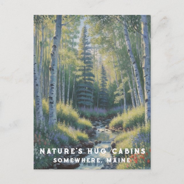 Postal *~* Cascada acuática AP49 Nature Maine Forest Wood (Anverso)